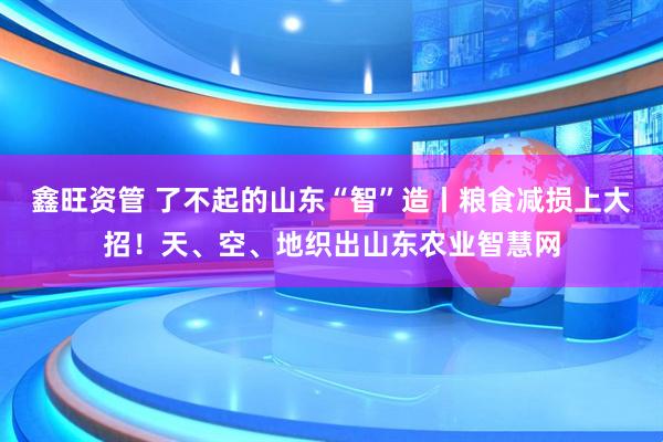 鑫旺资管 了不起的山东“智”造丨粮食减损上大招！天、空、地织出山东农业智慧网