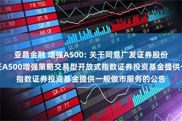 亚晶金融 增强A500: 关于同意广发证券股份有限公司为摩根中证A500增强策略交易型开放式指数证券投资基金提供一般做市服务的公告